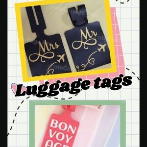 2-CUSTUM - LUGGAGE TAGS/PURSE/BOOK BAG TAGS/FAUX LEATHER